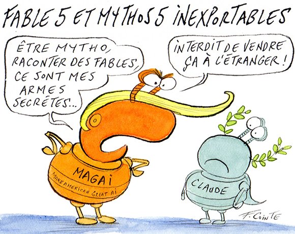 Dessin: Fable 5 et Mythos 5 : les États-Unis bloquent l’accès aux ressortissants étrangers